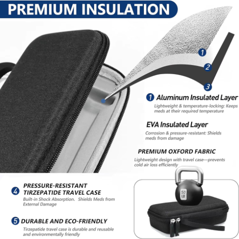 One Piece Weight Loss Injection Pen EVA Black Cooler Bag