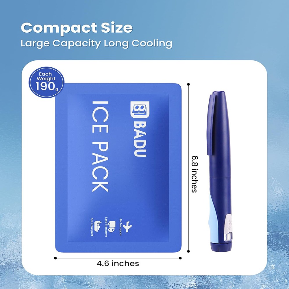 190g 17*11.5cm Nylon Ice Pack for Insulin Cooling
