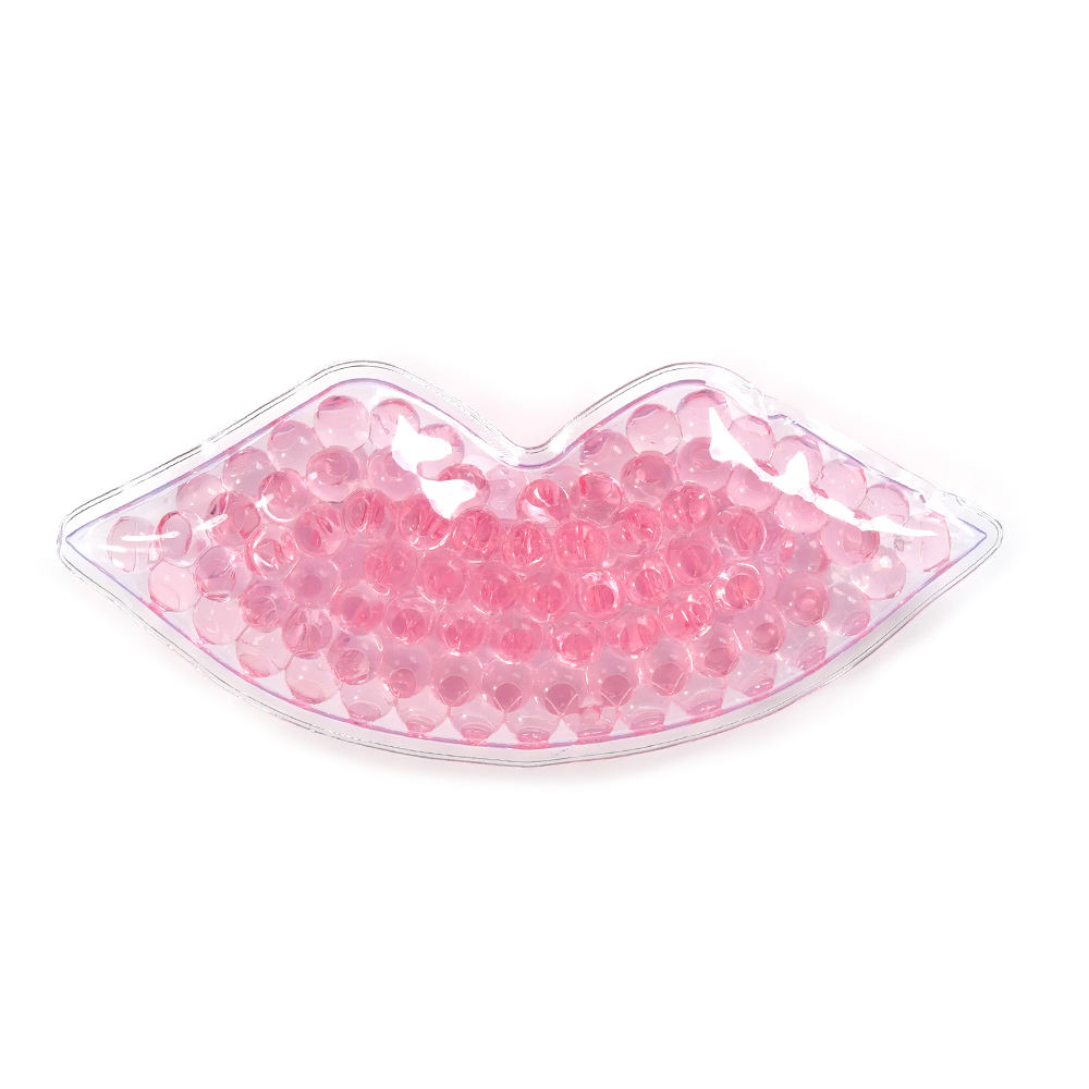 Pink Gel Beads PVC Lip Shape Ice  Pack